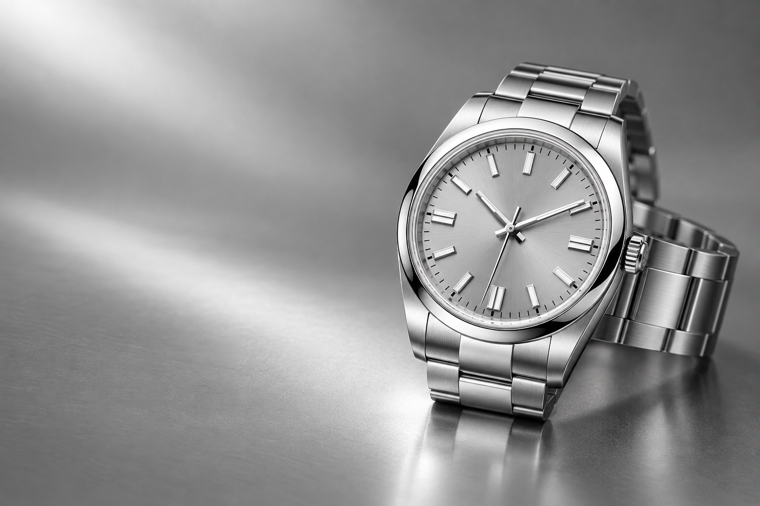 Illustrative silver Rolex incentive watch